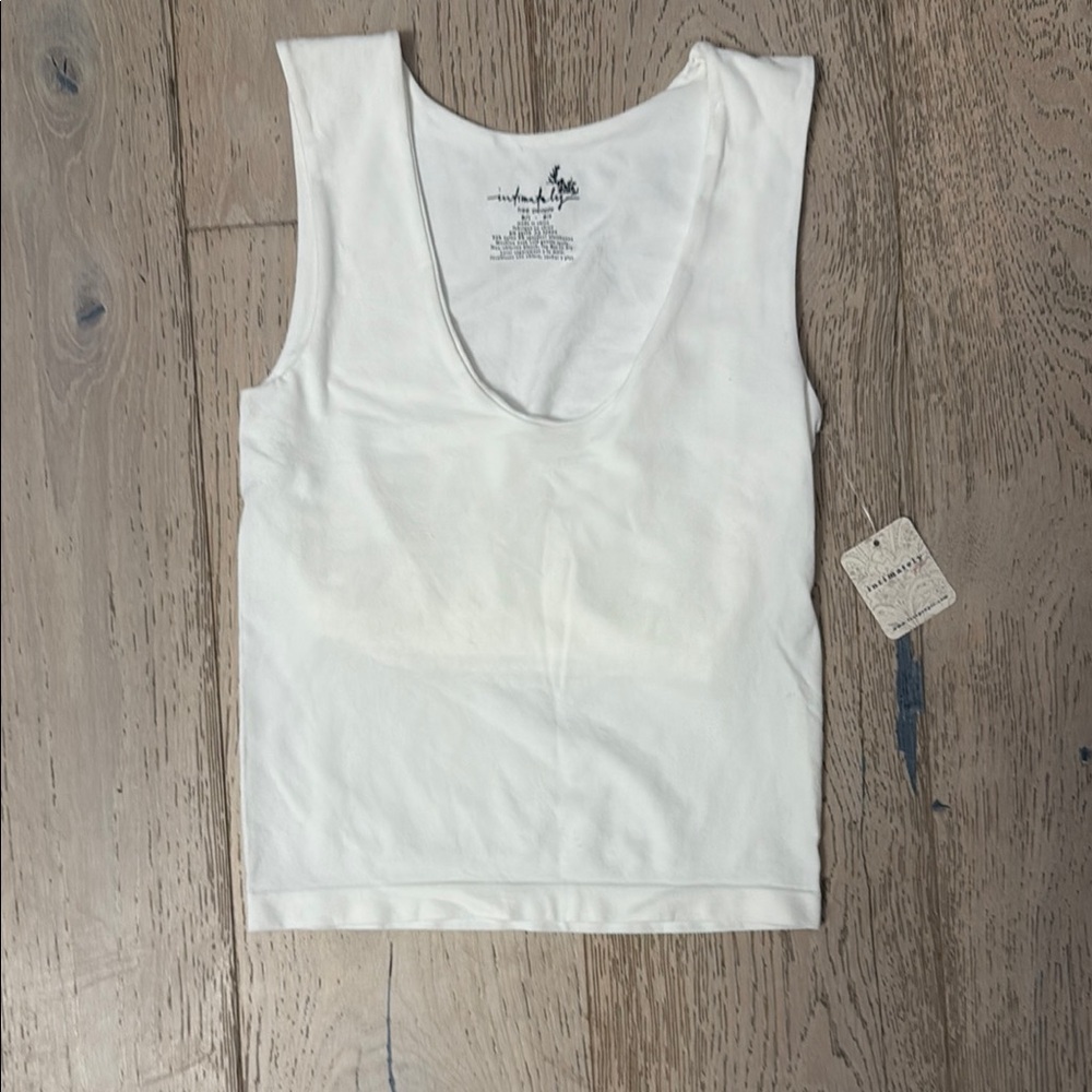 Free People White Fitted Sleeveless Tank Top XS/S